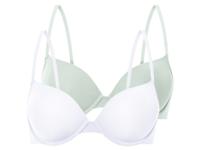 esmara 2 dames beugel-BH&apos;s (Mint/wit, 85C)