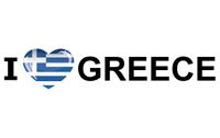 I Love Greece vlaggen thema sticker 19 x 4 cm - thumbnail