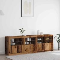 Dressoir Oud hout 202 x 37 x 67 cm Bewerkt hout