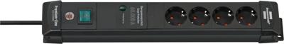 Brennenstuhl Premium-Line | ÜSS | 4 voudig | zwart | 60kA/o.Filter | 1,8m | H05VV-F3G1,5 1951140300