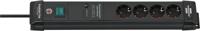 Brennenstuhl Premium-Line | ÜSS | 4 voudig | zwart | 60kA/o.Filter | 1,8m | H05VV-F3G1,5 1951140300