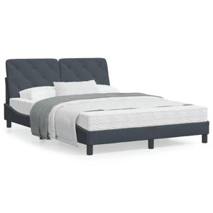 Bed met matras fluweel donkergrijs 140x190 cm SKU: V3208653