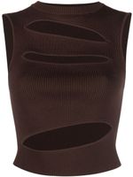 Christopher Esber cut-out ribbed-knit top - Marron - thumbnail