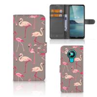 Nokia 3.4 | Telefoonhoesje | Met pasjeshouder | Flamingo