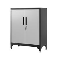 Stalen opbergkast, Zilver + Zwart / 80B cm