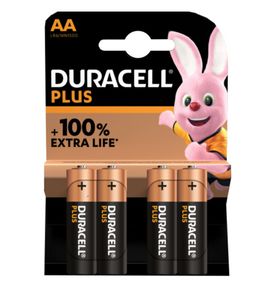Duracell Plus alkaline AA batterijen per 4 stuks