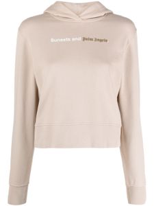 Palm Angels hoodie en coton à logo imprimé - Tons neutres