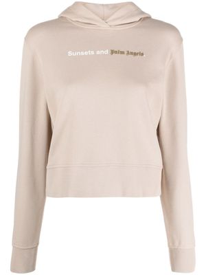 Palm Angels hoodie en coton à logo imprimé - Tons neutres