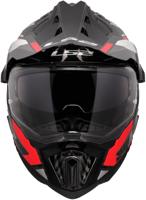 LS2 endurohelm "mx701 explorer carbon frontier ii", inwendig zonnevizier, uitneembaar, wasbaar, hypoallergeen en ademend, verstevigde kinriem, rescue wangkussentjes, dubbele d-voering helmet mx701 expl. car.fr.ii m red/black