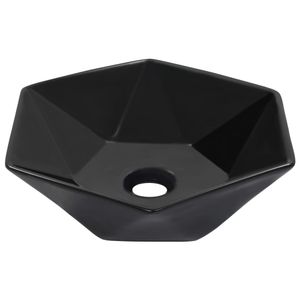 VidaXL Wastafel 41x36,5x12 cm keramiek zwart