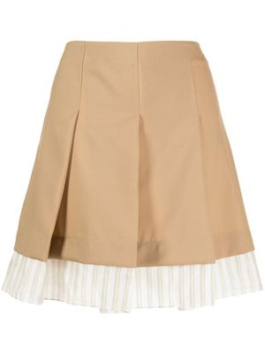 Marni minijupe à plis - Marron