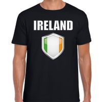 Ierland fun/ supporter t-shirt heren met Ierse vlag in vlaggenschild 2XL  - - thumbnail