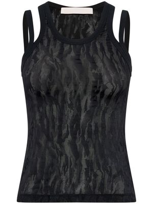 Dion Lee débardeur à motif camouflage - Noir