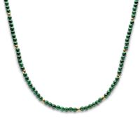 Ketting zilver-malachiet goudkleurig-groen 5,5 mm 42-45 cm