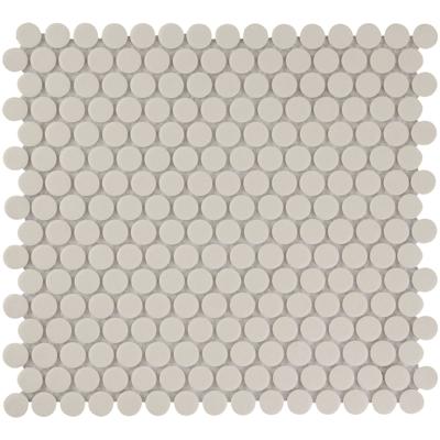 The Mosaic Factory London Mozaiek Tegel Rond - Wit Porselein Ongeglazuurd, R11 315x294 mm