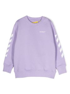 Off-White Kids sweat en coton à logo imprimé - Violet