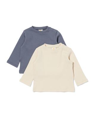 HEMA Baby T-shirt Rib - 2 Stuks Grijs (grijs)
