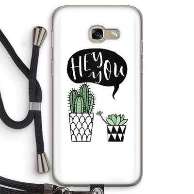 Hey you cactus: Samsung Galaxy A5 (2017) Transparant Hoesje met koord