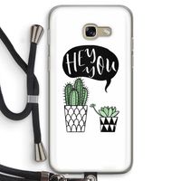 Hey you cactus: Samsung Galaxy A5 (2017) Transparant Hoesje met koord