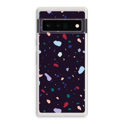 Dark Rounded Terrazzo: Google Pixel 6 Pro Transparant Hoesje