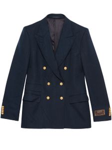 Gucci blazer croisé à fini texturé - Bleu