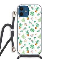 Ananas bladeren: iPhone 12 Transparant Hoesje met koord