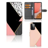 Samsung Galaxy A72 | Book Case | Zwart Roze Vormen