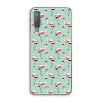 Flamingoprint groen: Samsung Galaxy A7 (2018) Transparant Hoesje