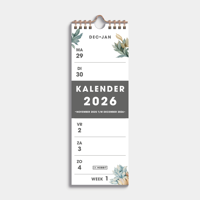 Weekkalender Smal 2026 Vintage Bloemen