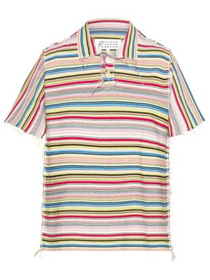 Maison Margiela polo en maille à rayures - Rouge