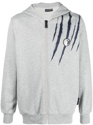 Plein Sport sweat zippé à capuche - Gris