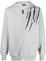 Plein Sport sweat zippé à capuche - Gris