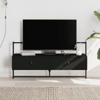 Tv-meubel wandgemonteerd 100,5x30x51 cm bewerkt hout zwart