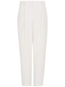 Armani Exchange logo-embroidered tapered trousers - Blanc