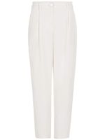 Armani Exchange logo-embroidered tapered trousers - Blanc