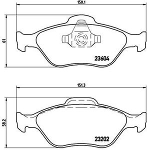 Remblokkenset, schijfrem BREMBO, u.a. für Ford, Mazda