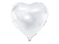 Folieballon Hart Metallic Wit - 45 cm