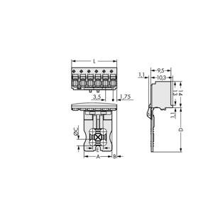 WAGO 2091-1103/002-000 Male behuizing (board) 2091 Totaal aantal polen: 3 Rastermaat: 3.50 mm Inhoud: 100 stuk(s)