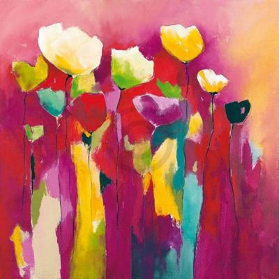 Kunstdruk Anne L. Strunk - Townflowers I 98x98cm