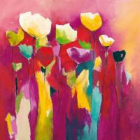Kunstdruk Anne L. Strunk - Townflowers I 98x98cm