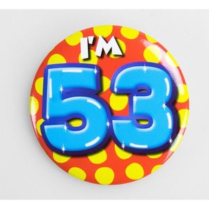 Verjaardags button I am 53