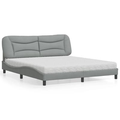 Bed met matras "Hvar" stof lichtgrijs 180x200 cm