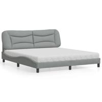 Bed met matras "Hvar" stof lichtgrijs 180x200 cm