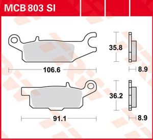 TRW Remblokken, en remschoenen voor de moto, MCB803SI Sinter offroad