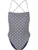 Tory Burch maillot de bain à motif monogrammé - Bleu - thumbnail