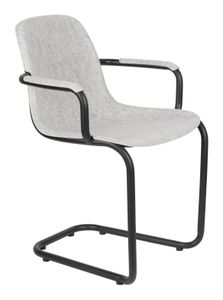 Zuiver Eetkamerstoel 'Thirsty' Met armleuning, Gerecycled PET, kleur Lichtgrijs