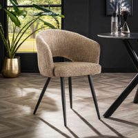 LifestyleFurn Eetkamerstoel 'Arnie' Bouclé, kleur Zand
