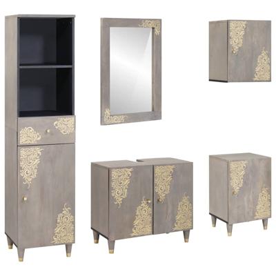Badkamermeubelset met lade 5 pcs Grijs 62 x 33 x 58 cm