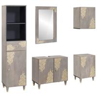Badkamermeubelset met lade 5 pcs Grijs 62 x 33 x 58 cm