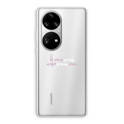 uzelf graag zien: Huawei P50 Pro Transparant Hoesje